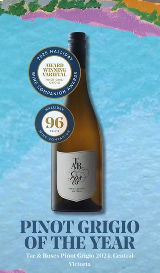 Find out more or buy 2026 Halliday's Wine Companion Pinot Grigio of the Year - Tar & Roses Pinot Grigio 2024 (Central Victoria) available at Wine Sellers Direct's best prices.