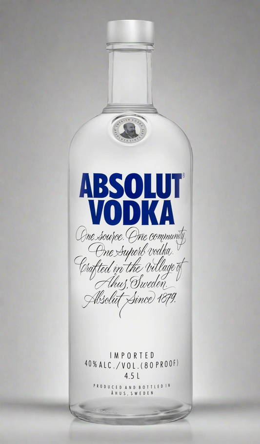 Find out more or buy Absolut Original Vodka 4.5L (4500mL) available at Wine Sellers Direct's best prices.