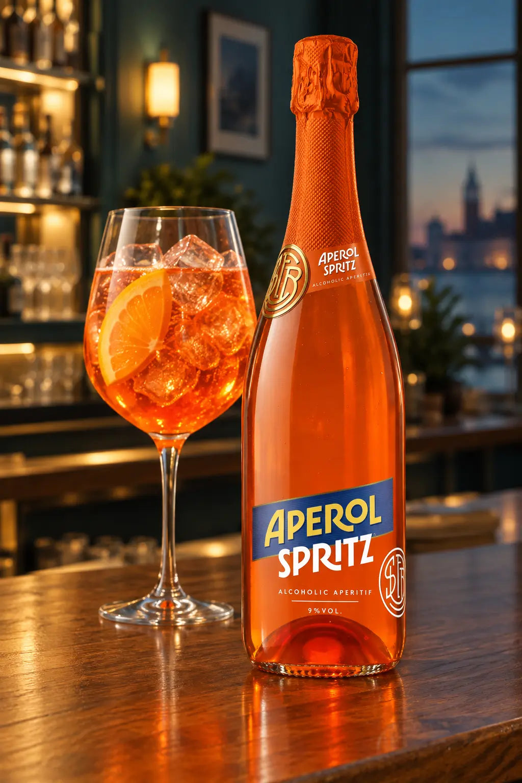 Aperol Spritz Ready to Serve 750mL bottle.