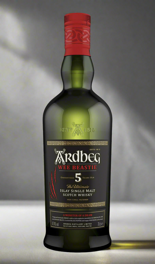 Find out more or buy Ardbeg Wee Beastie 5 Year Old Single Malt Scotch (Islay) available at Wine Sellers Direct's best prices.