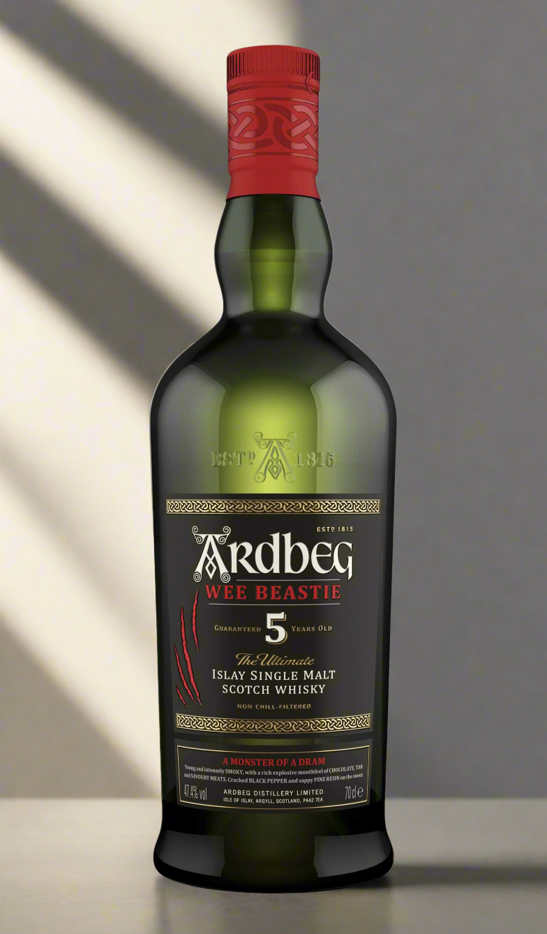 Find out more or buy Ardbeg Wee Beastie 5 Year Old Single Malt Scotch (Islay) available at Wine Sellers Direct's best prices.