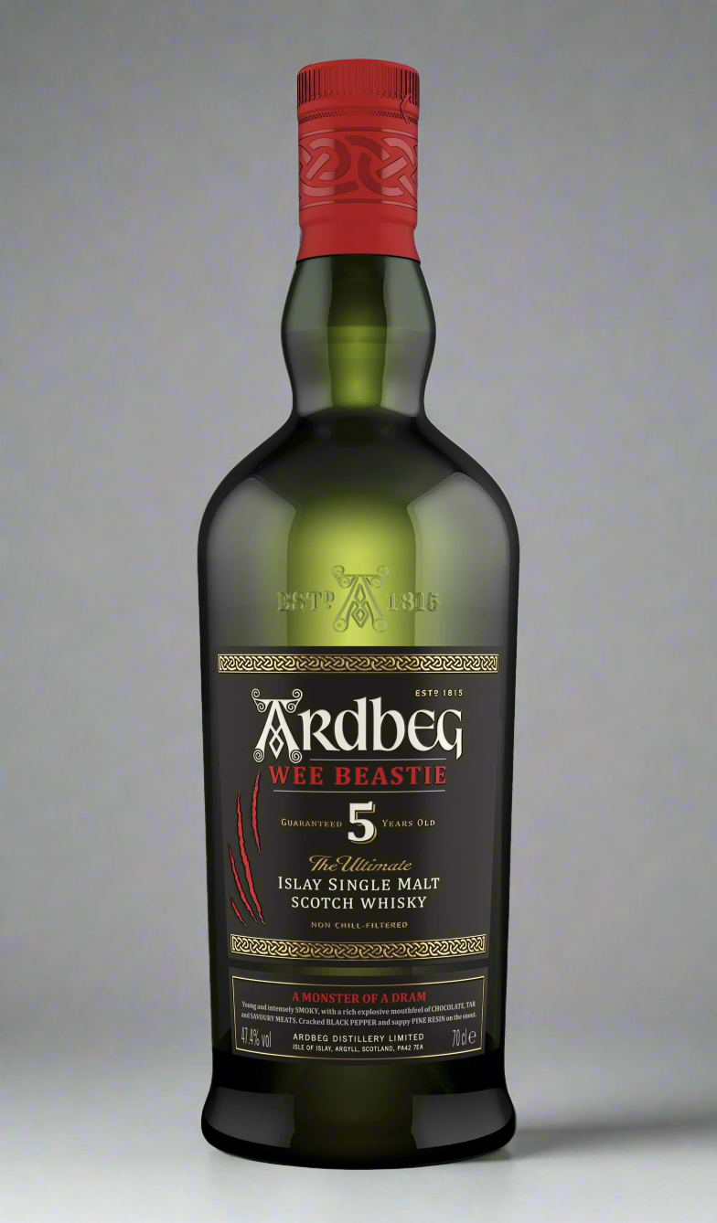 Find out more or buy Ardbeg Wee Beastie 5 Year Old Single Malt Scotch (Islay) available at Wine Sellers Direct's best prices.