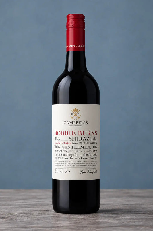 Campbells Bobbie Burns Shiraz 2024 750mL red wine bottle from Rutherglen