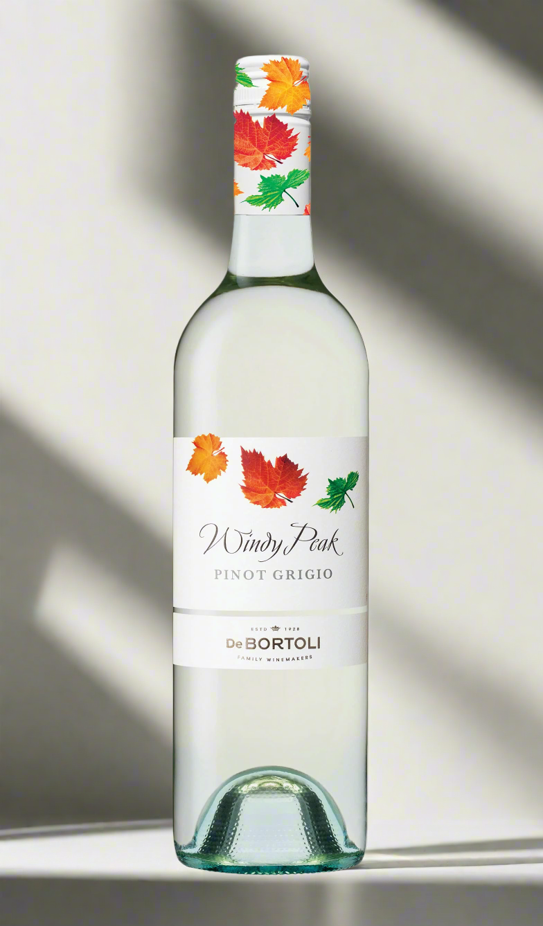 Light straw with a green edge, the 2024 De Bortoli Windy Peak Pinot Grigio has bright fruit aromatics of pear and citrus, hints of spice, perfume and musk. Lively palate, gently textural, soft acidity, creamy finish.