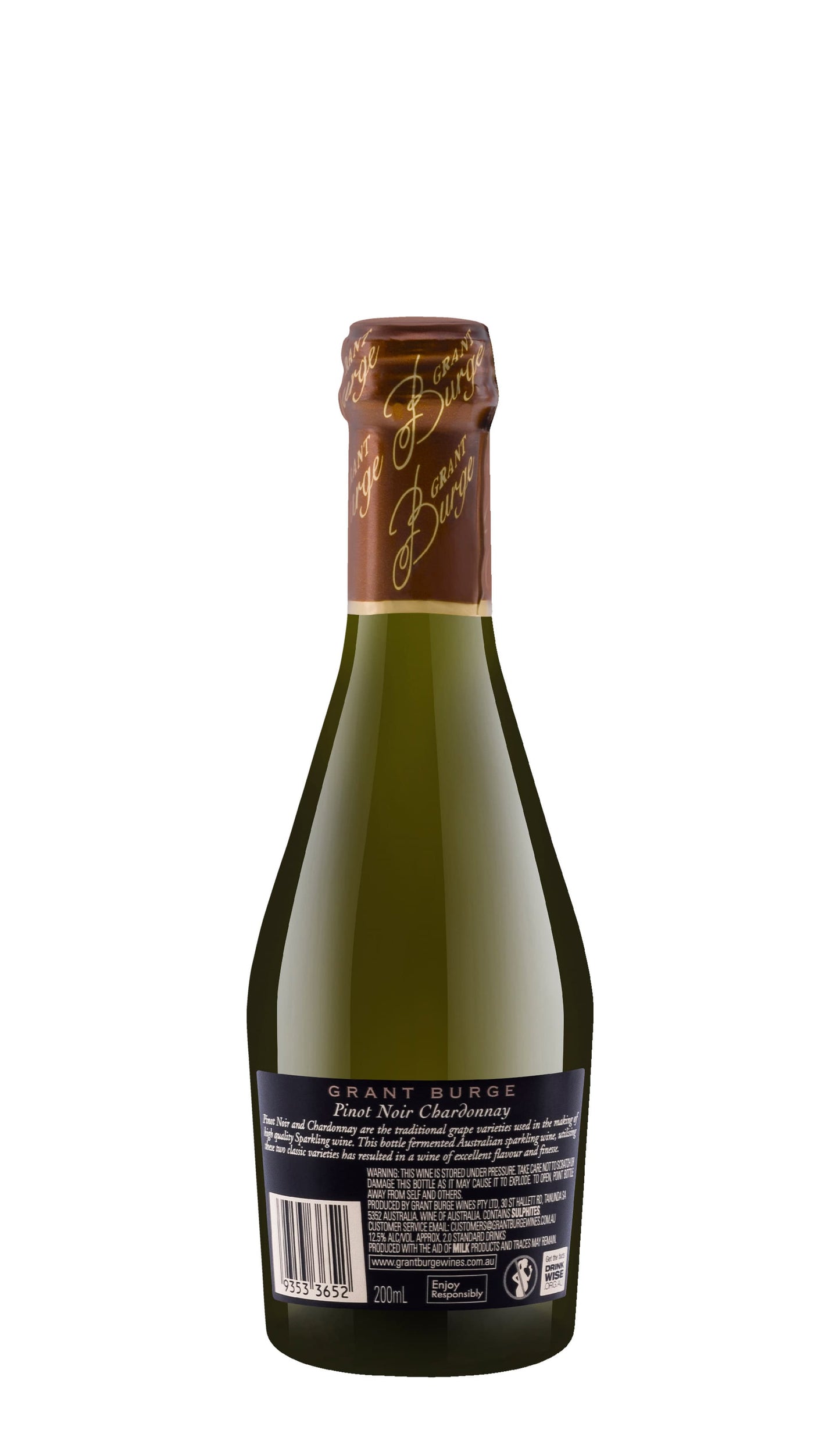 Find out more or buy Grant Burge Sparkling Pinot Chardonnay NV Piccolo 200ml online at Wine Sellers Direct - Australia’s independent liquor specialists.