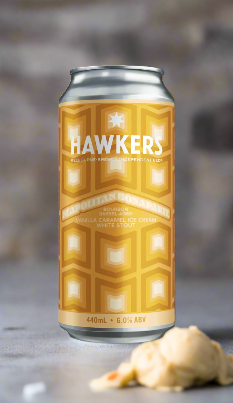 Find out more or buy Hawkers Neapolitan Bonaparte BBA Vanilla Caramel Ice Cream White Stout 440mL online at Wine Sellers Direct - Australia’s independent liquor specialists.