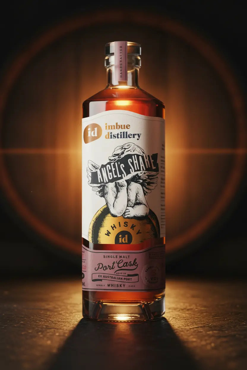 Imbue Distillery Angel's Share Port Cask Single Malt 700mL bottle from Melbourne.