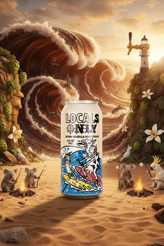 Buy Local x Bells Beach Nitro Vanilla Milk Stout 440ml online at Wine Sellers Direct - Australia’s independent liquor specialists.