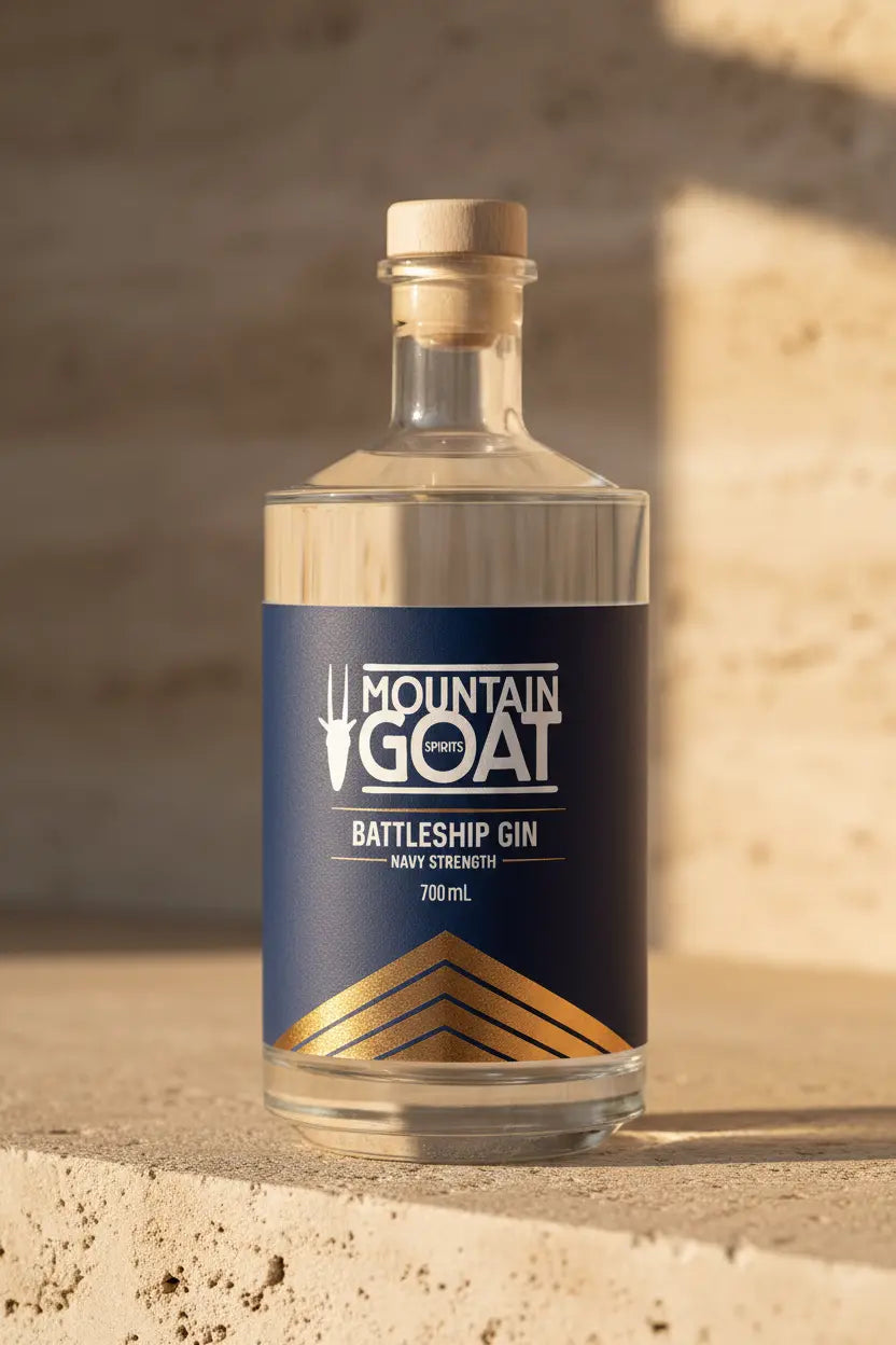 Buy Mountain Goat Battleship Gin Navy Strength 700ml online at Wine Sellers Direct's best prices.