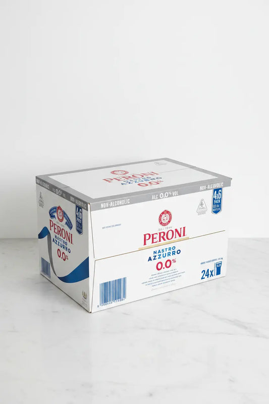 Buy Peroni Nastro Azzurro 0.0% alcohol free beer at Wine Sellers Direct.