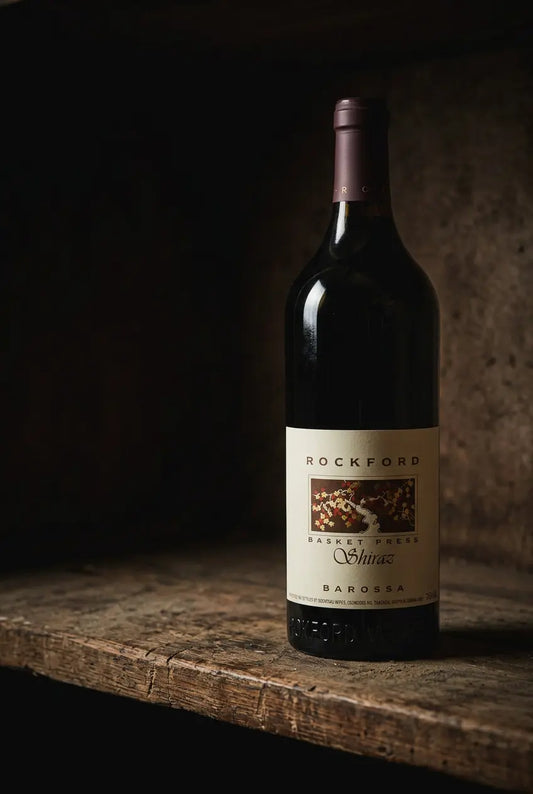 Rockford Basket Press Shiraz 2008 Barossa Valley 750mL red wine bottle.