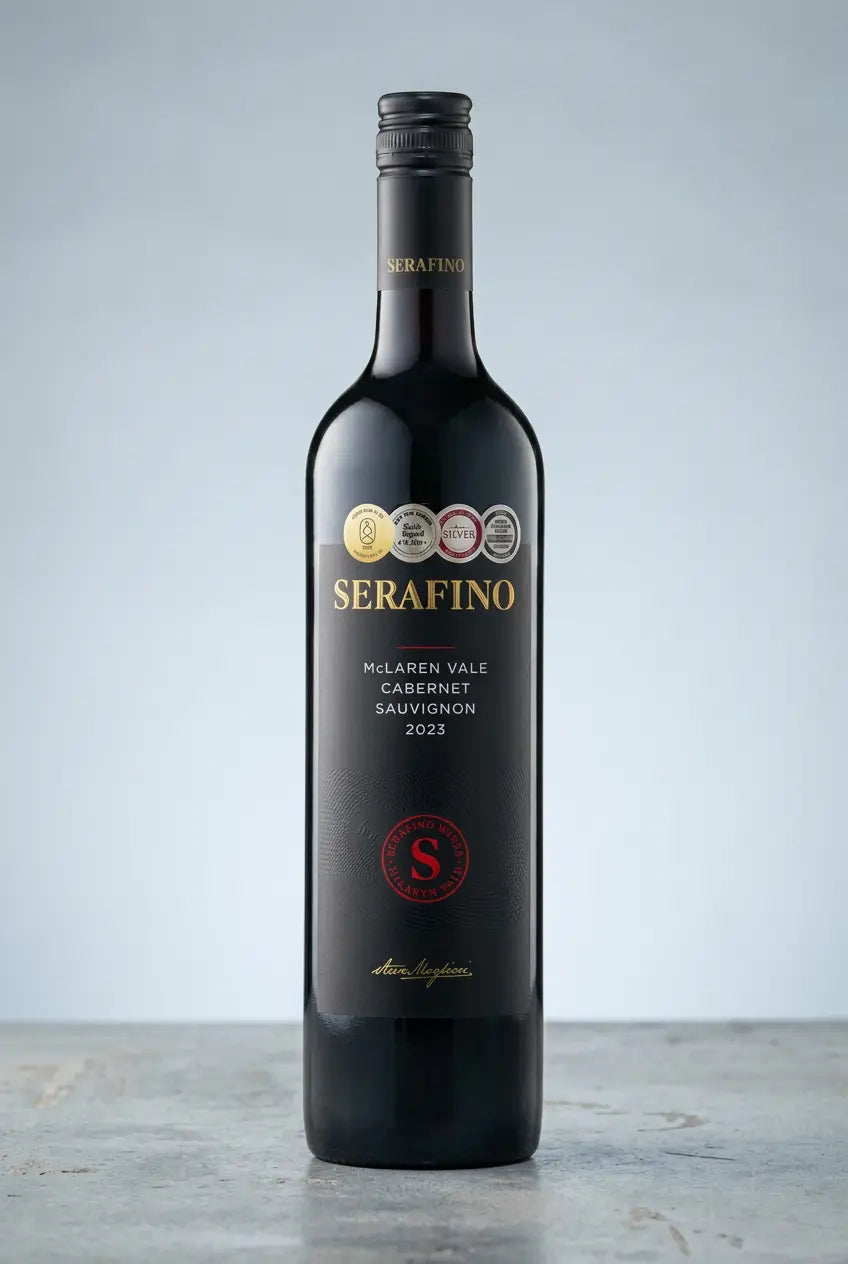 Serafino Black Label Cabernet Sauvignon 2023 McLaren Vale South Australia 750mL wine bottle