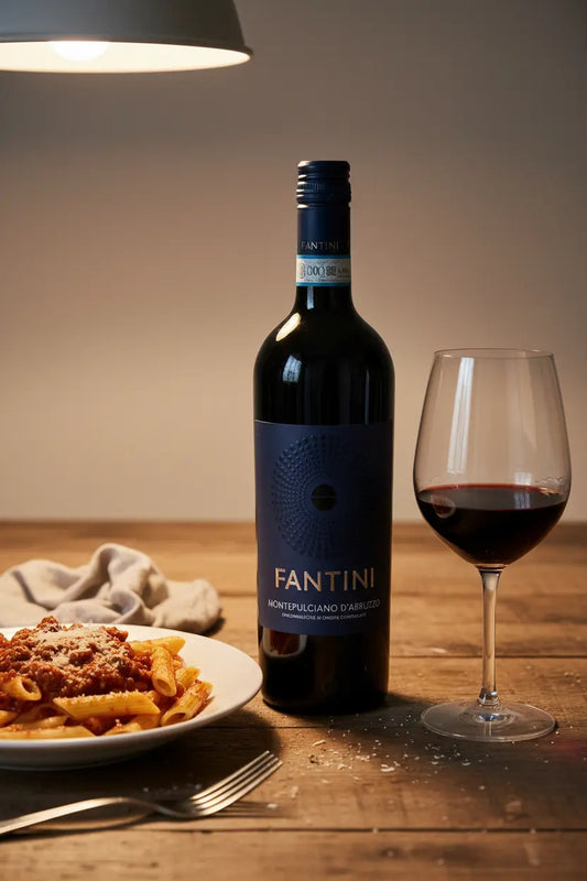 Fantini Montepulciano d'Abruzzo 2025 750ml bottle from Italy dark navy label.