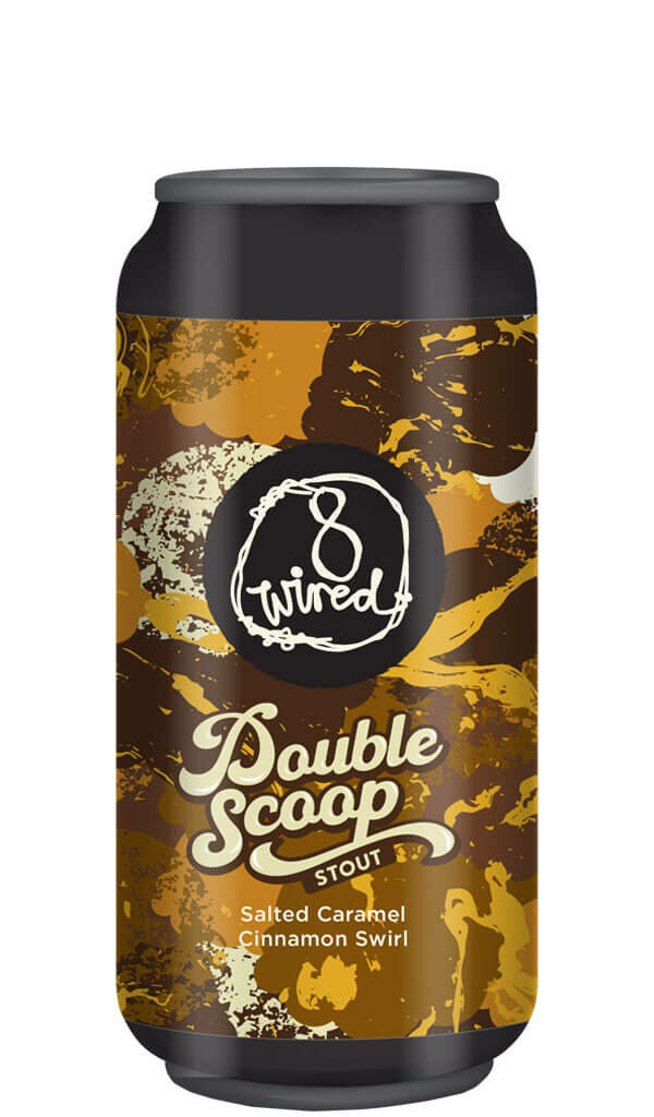 Find out more or buy 8 Wired Double Scoop Stout Salted Caramel Cinnamon Swirl 440ml online at Wine Sellers Direct.