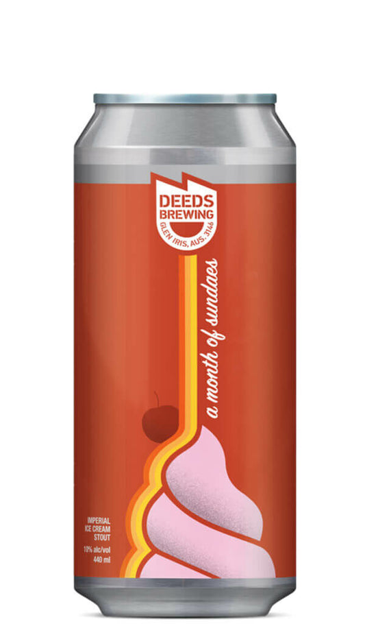 Find out more or buy Deeds Brewing A Month Of Sundaes Imperial Ice Cream Stout 440ml online at Wine Sellers Direct - Australia’s independent liquor specialists.
