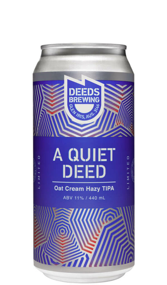 Find out more or buy Deeds Brewing A Quiet Deed Oat Cream Hazy TIPA 440ml online at Wine Sellers Direct - Australia’s independent liquor specialists.
