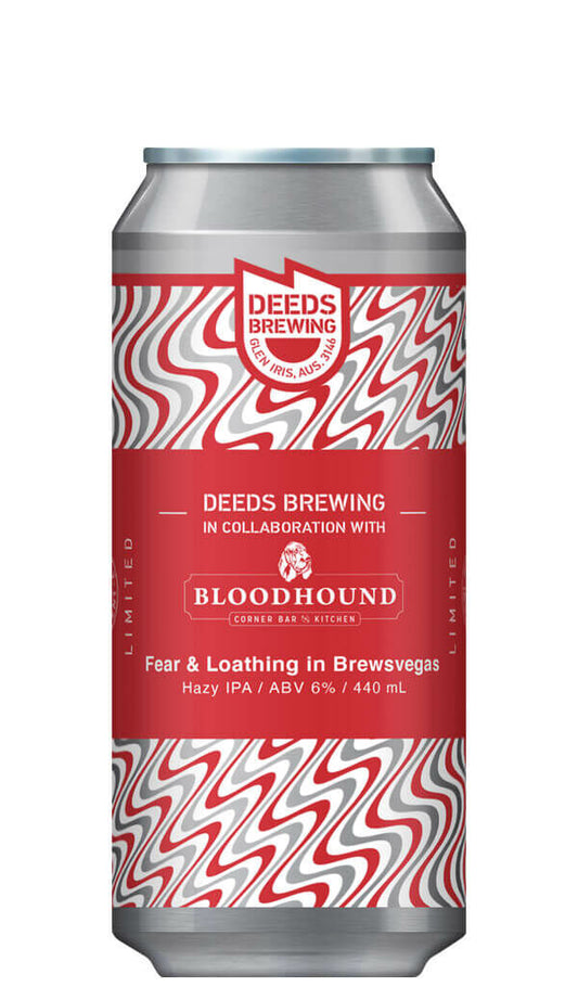 Find out more or buy Quiet Deeds Fear & Loathing In Brewsvegas Bloodhound Bar Collaboration Hazy IPA 440ml online at Wine Sellers Direct - Australia’s independent liquor specialists.