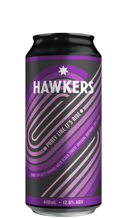 Find out more or buy Hawkers Party Like It’s Nine Dual-Willet-Barrel-Aged Black Forest Imperial Birthday Cake Stout available online at Wine Sellers Direct - Australia's independent liquor specialists.