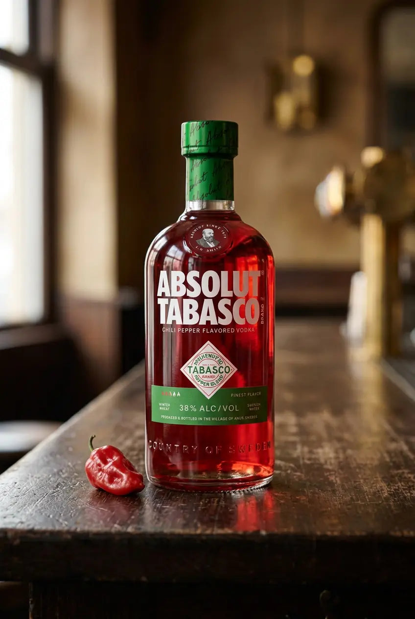Absolut Tabasco 700ml chilli-pepper-flavoured Swedish vodka bottle