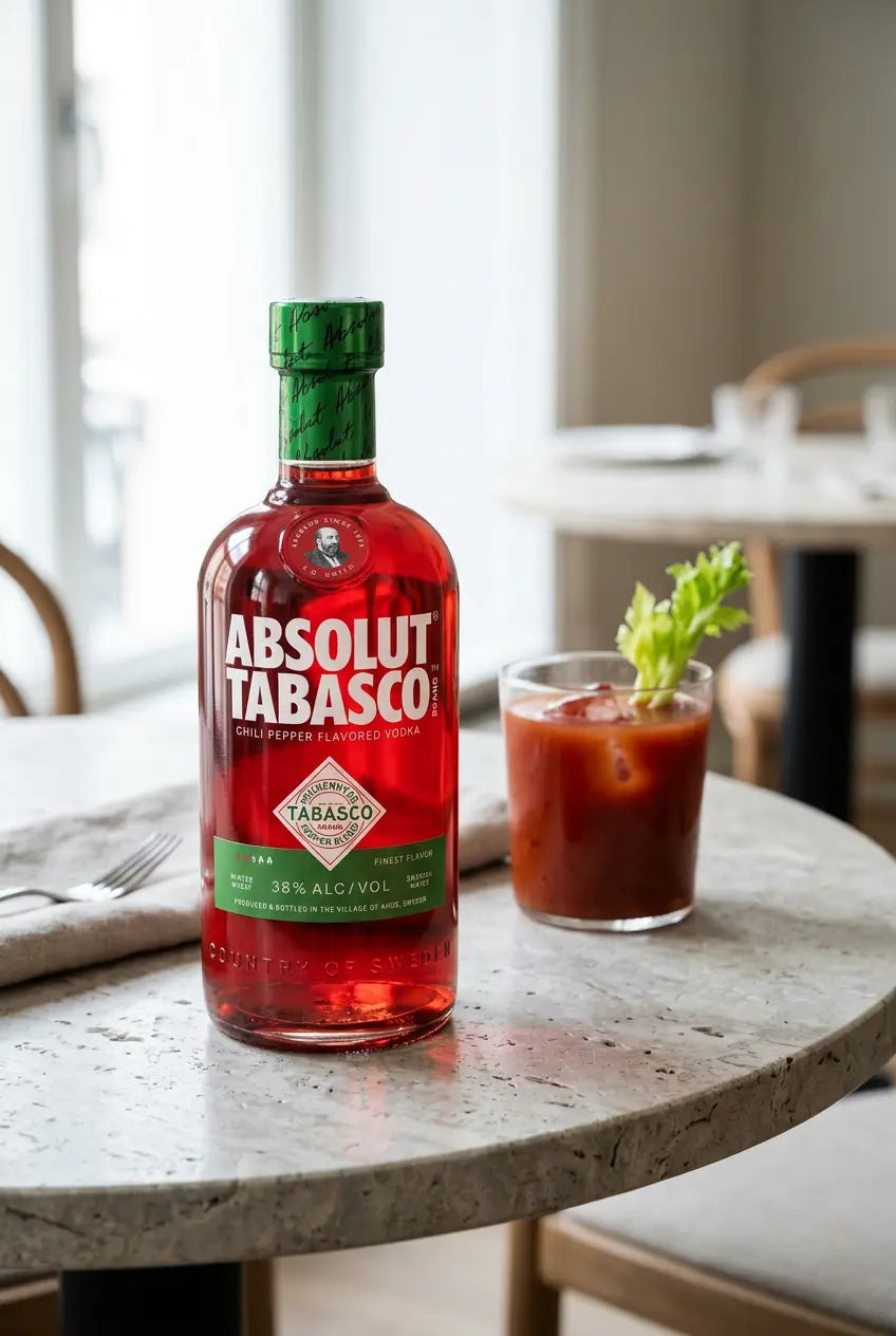 Absolut Tabasco 700ml chilli-pepper-flavoured Swedish vodka bottle