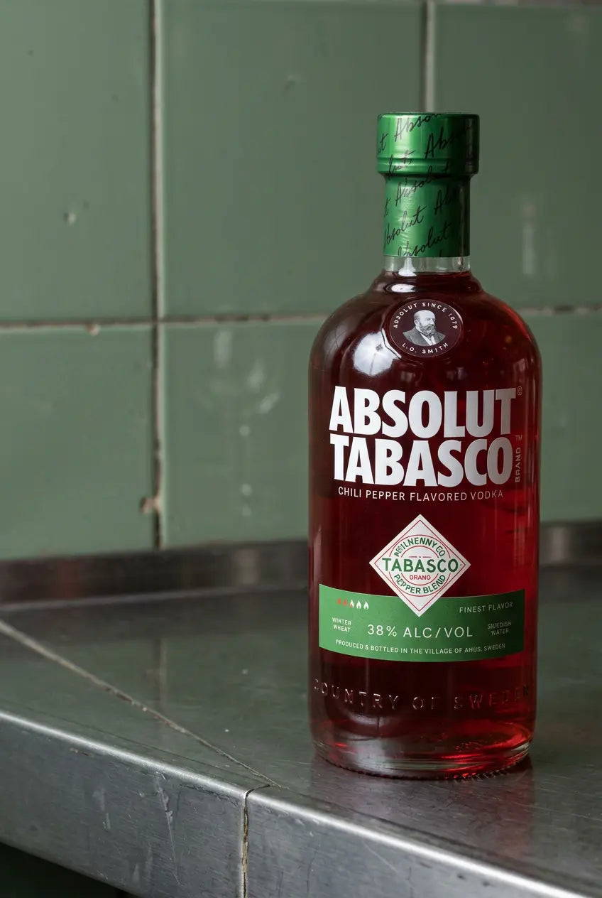 Absolut Tabasco 700ml chilli-pepper-flavoured Swedish vodka bottle