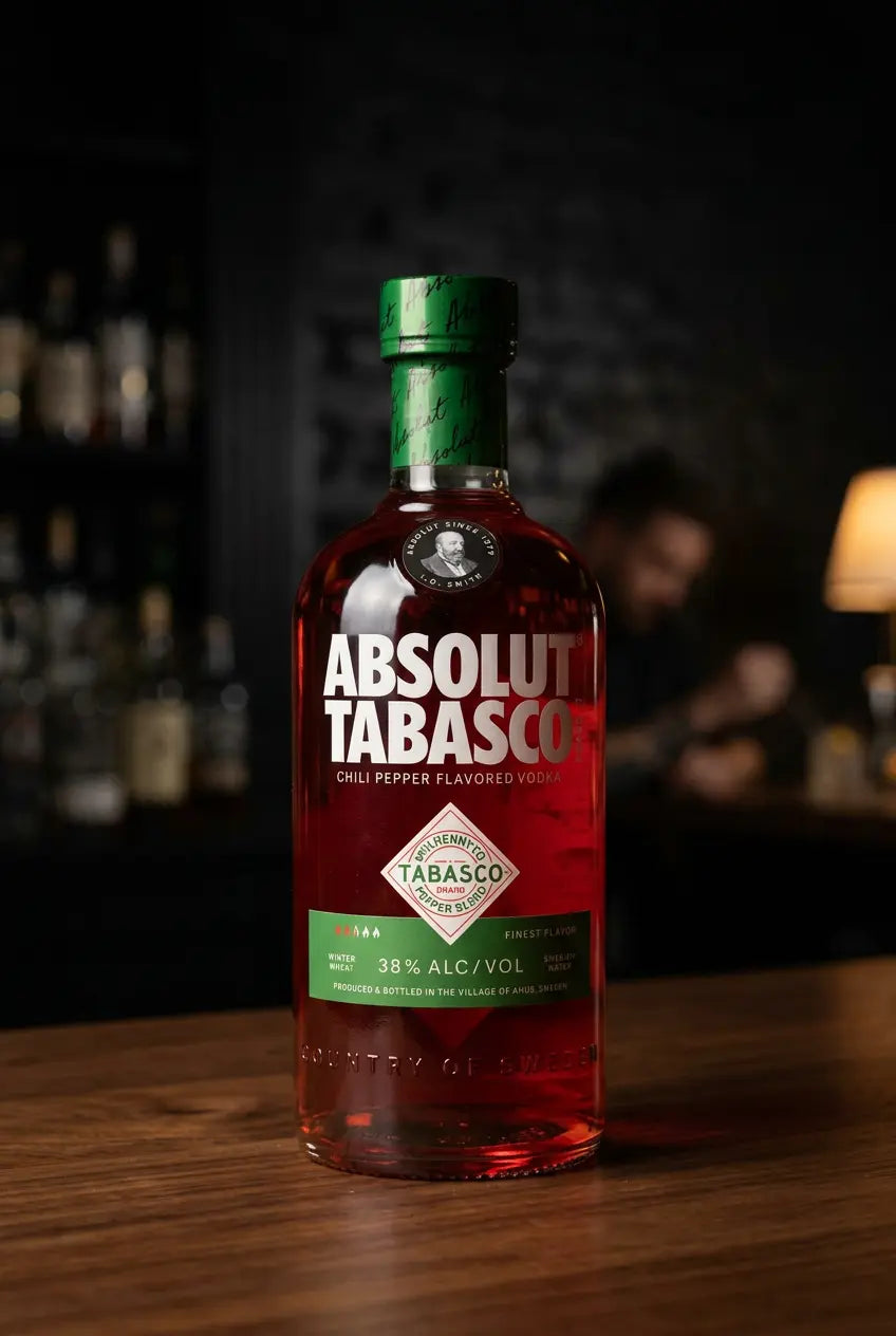 Absolut Tabasco 700ml chilli-pepper-flavoured Swedish vodka bottle