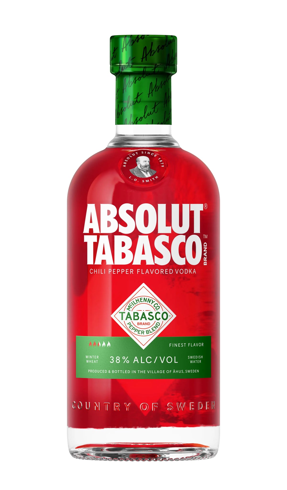 Absolut Tabasco 700ml chilli-pepper-flavoured Swedish vodka bottle