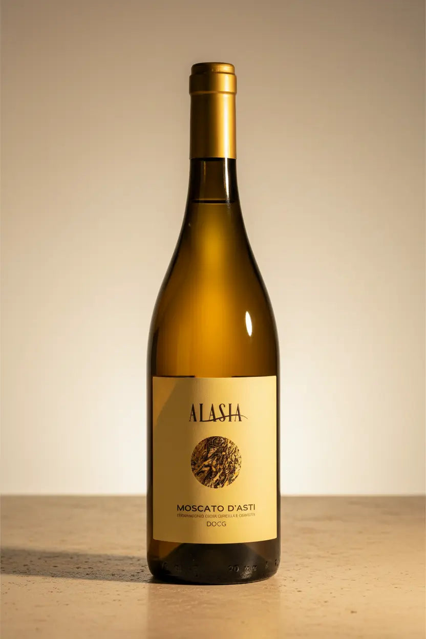 Araldica Alasia Moscato d'Asti 2025 DOCG bottle sweet lightly sparkling Italian white, 750mL, 5% ABV