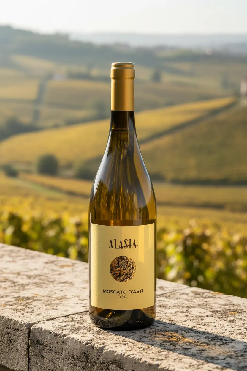Araldica Alasia Moscato d'Asti 2025 DOCG bottle sweet lightly sparkling Italian white, 750mL, 5% ABV