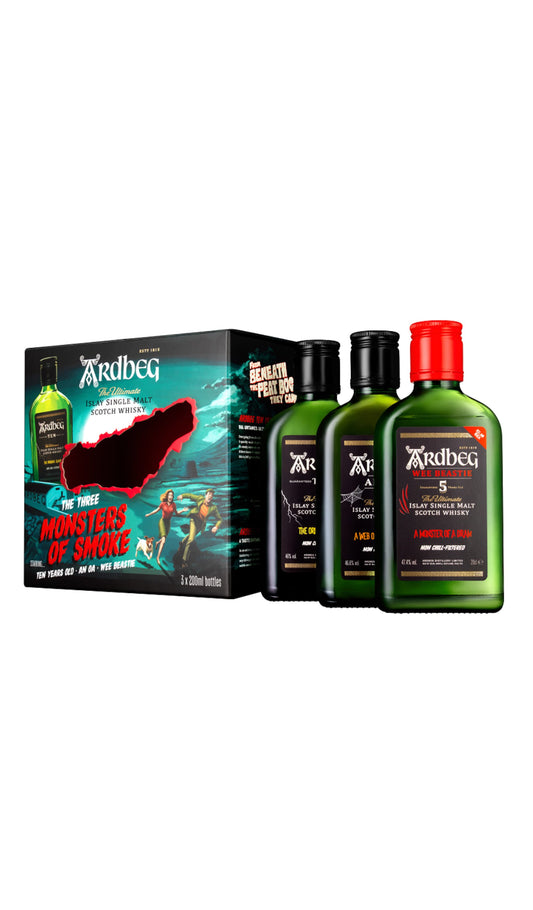 Find out more or buy Ardbeg Monsters of Smoke Limited Edition Tasting Pack 3x200mL available at Wine Sellers Direct's best prices.