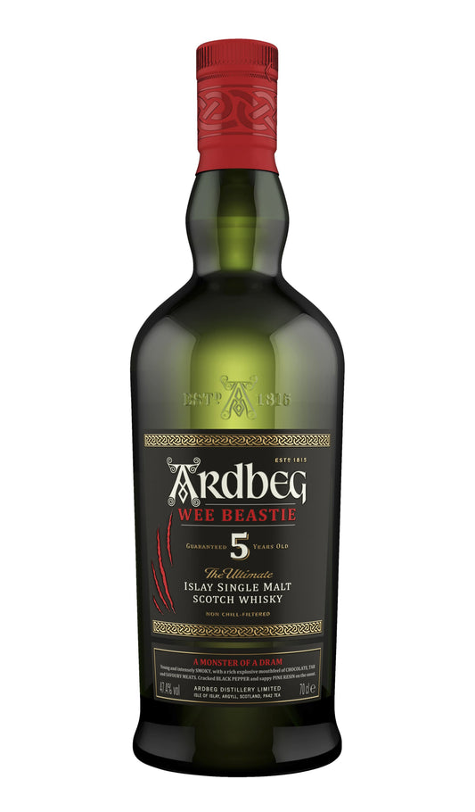 Find out more or buy Ardbeg Wee Beastie 5 Year Old Single Malt Scotch (Islay) available at Wine Sellers Direct's best prices.