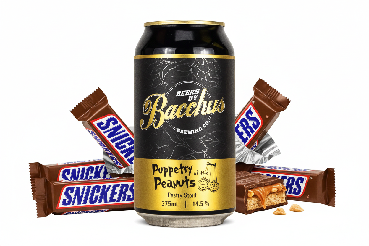 Find out more or buy Bacchus Puppetry Of The Peanuts Pastry Stout 375mL online at Wine Sellers Direct - Australia’s independent liquor specialists.