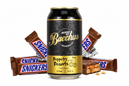 Find out more or buy Bacchus Puppetry Of The Peanuts Pastry Stout 375mL online at Wine Sellers Direct - Australia’s independent liquor specialists.