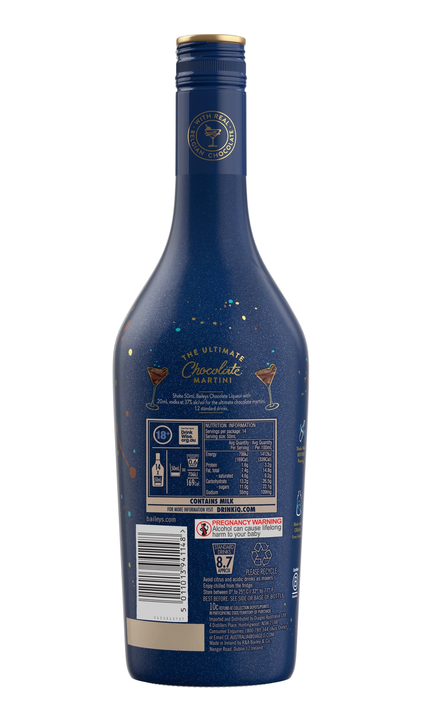 Find out more or buy Baileys Irish Cream Belgian Chocolate 700mL available at Wine Sellers Direct's best prices.