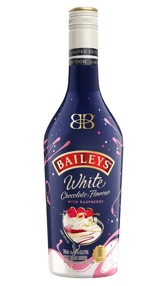 Baileys White Chocolate Raspberry 700ml Irish cream liqueur bottle