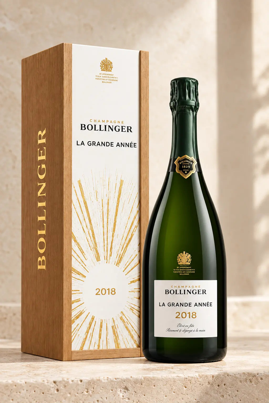 Bollinger La Grande Année 2018 750mL gift boxed bottle of Champagne from France.