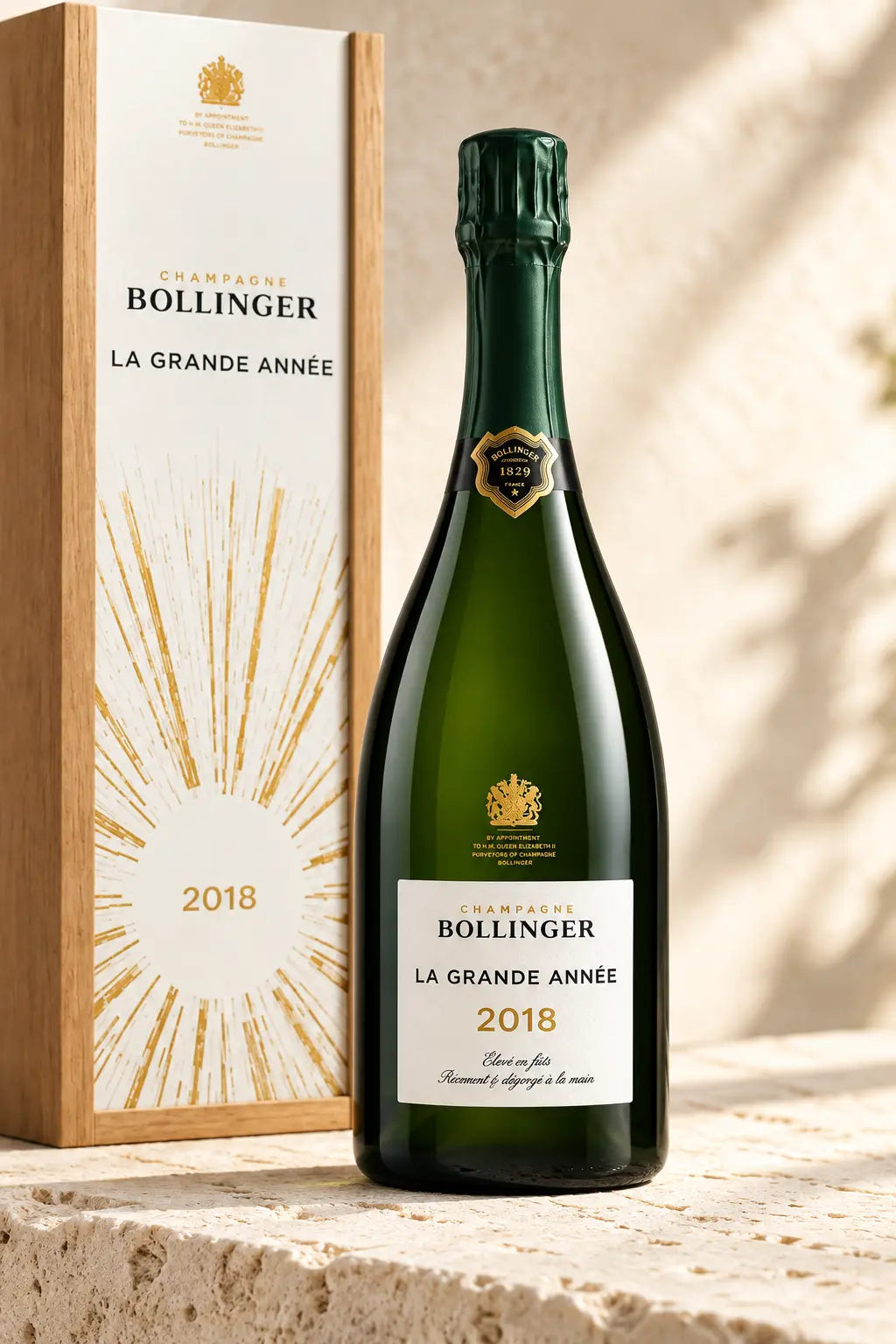 Bollinger La Grande Année 2018 750mL gift boxed bottle of Champagne from France.