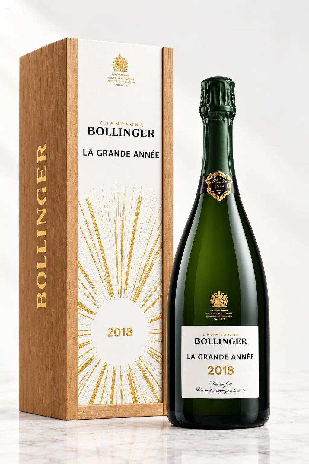 Bollinger La Grande Année 2018 750mL gift boxed bottle of Champagne from France.