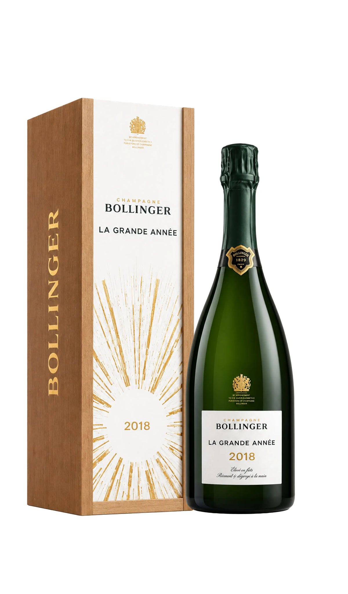Bollinger La Grande Année 2018 750mL gift boxed bottle of Champagne from France.