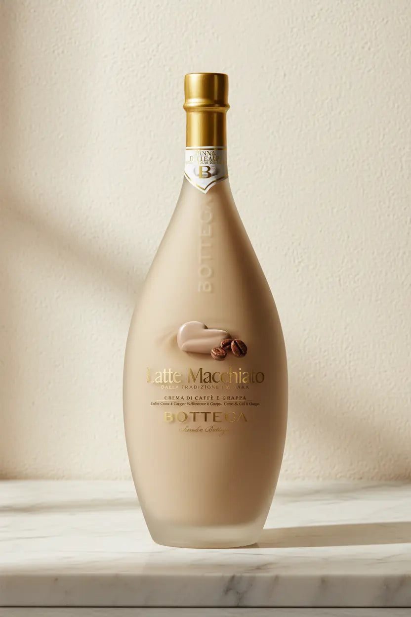 Bottega Latte Macchiato Coffee Cream Liqueur 700mL bottle from Italy.