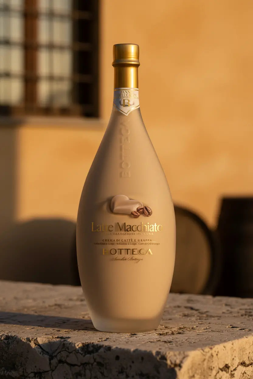 Bottega Latte Macchiato Coffee Cream Liqueur 700mL bottle from Italy.