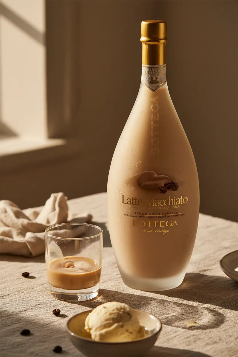 Bottega Latte Macchiato Coffee Cream Liqueur 700mL bottle from Italy.