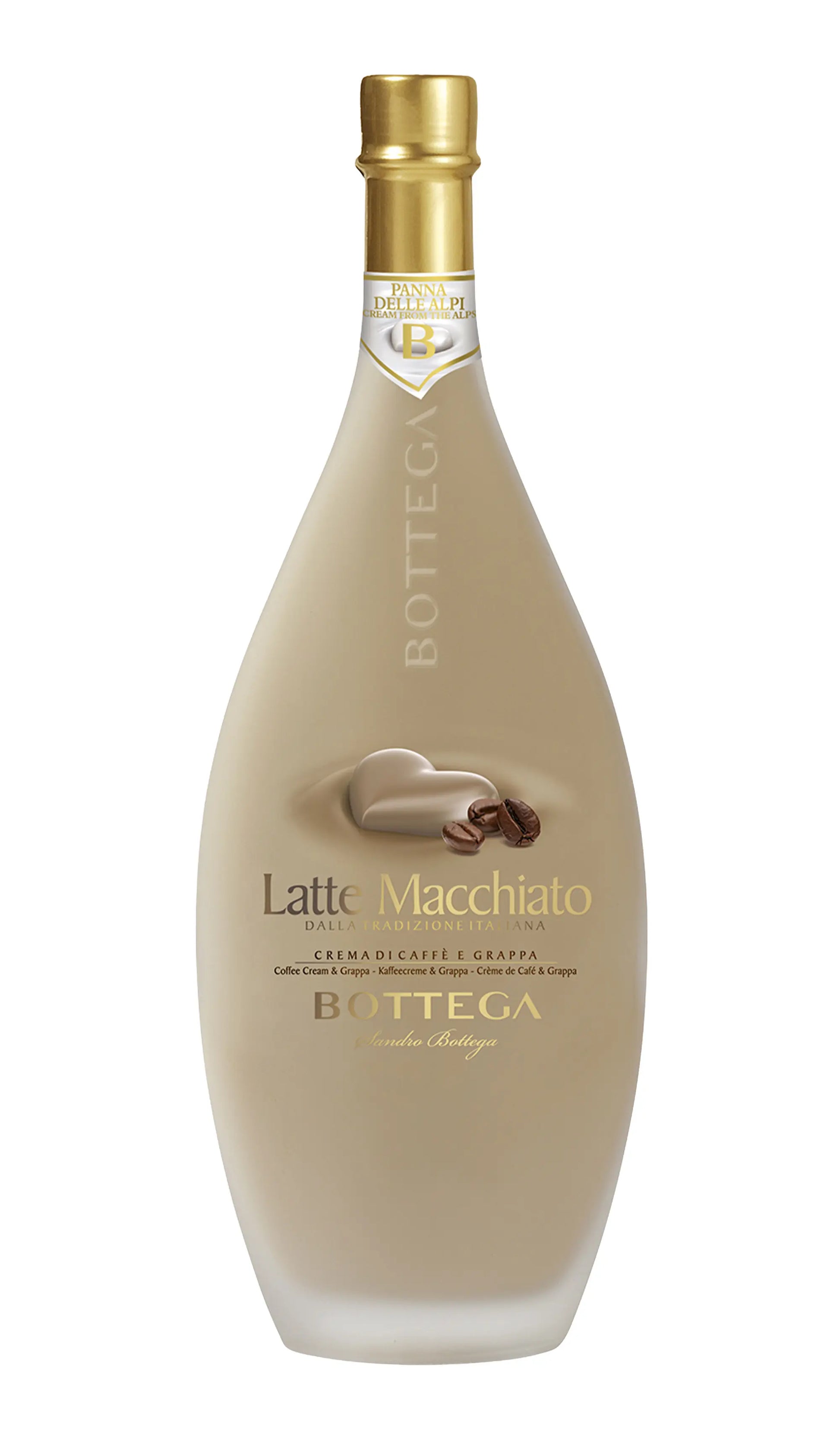 Bottega Latte Macchiato Coffee Cream Liqueur 700mL bottle from Italy.