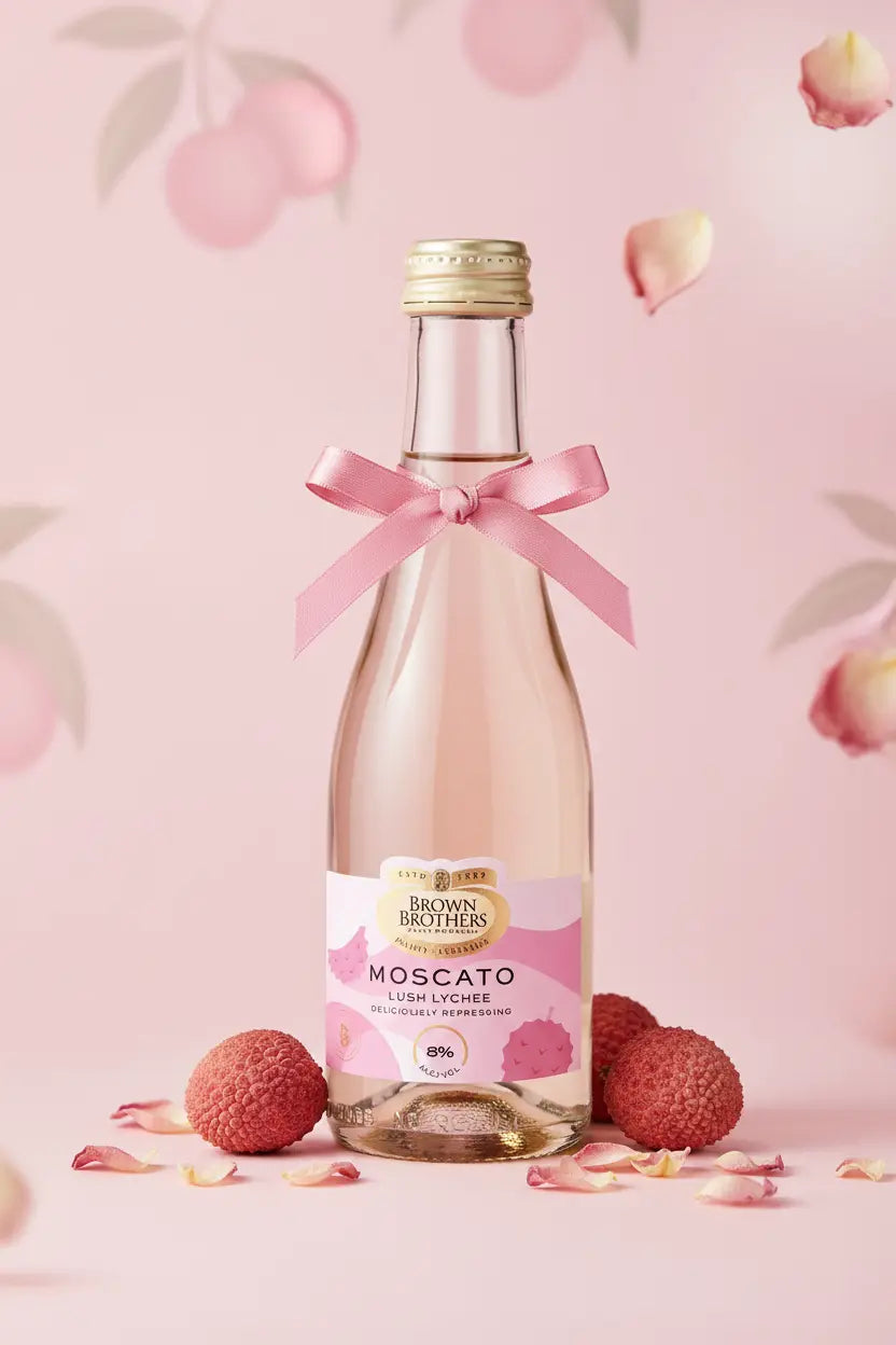 Brown Brothers Moscato Lush Lychee NV 200mL Piccolo bottle.