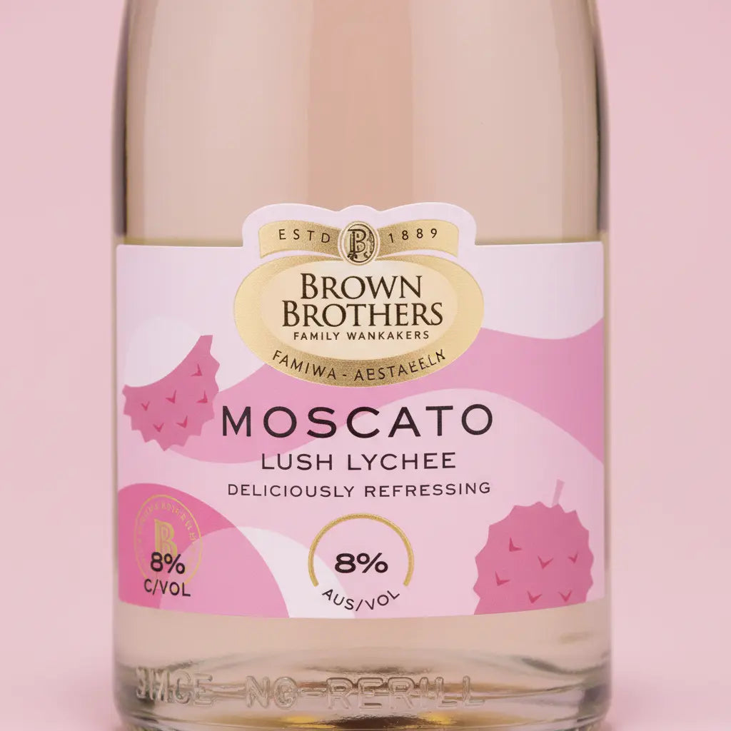 Brown Brothers Moscato Lush Lychee NV 200mL Piccolo bottle.
