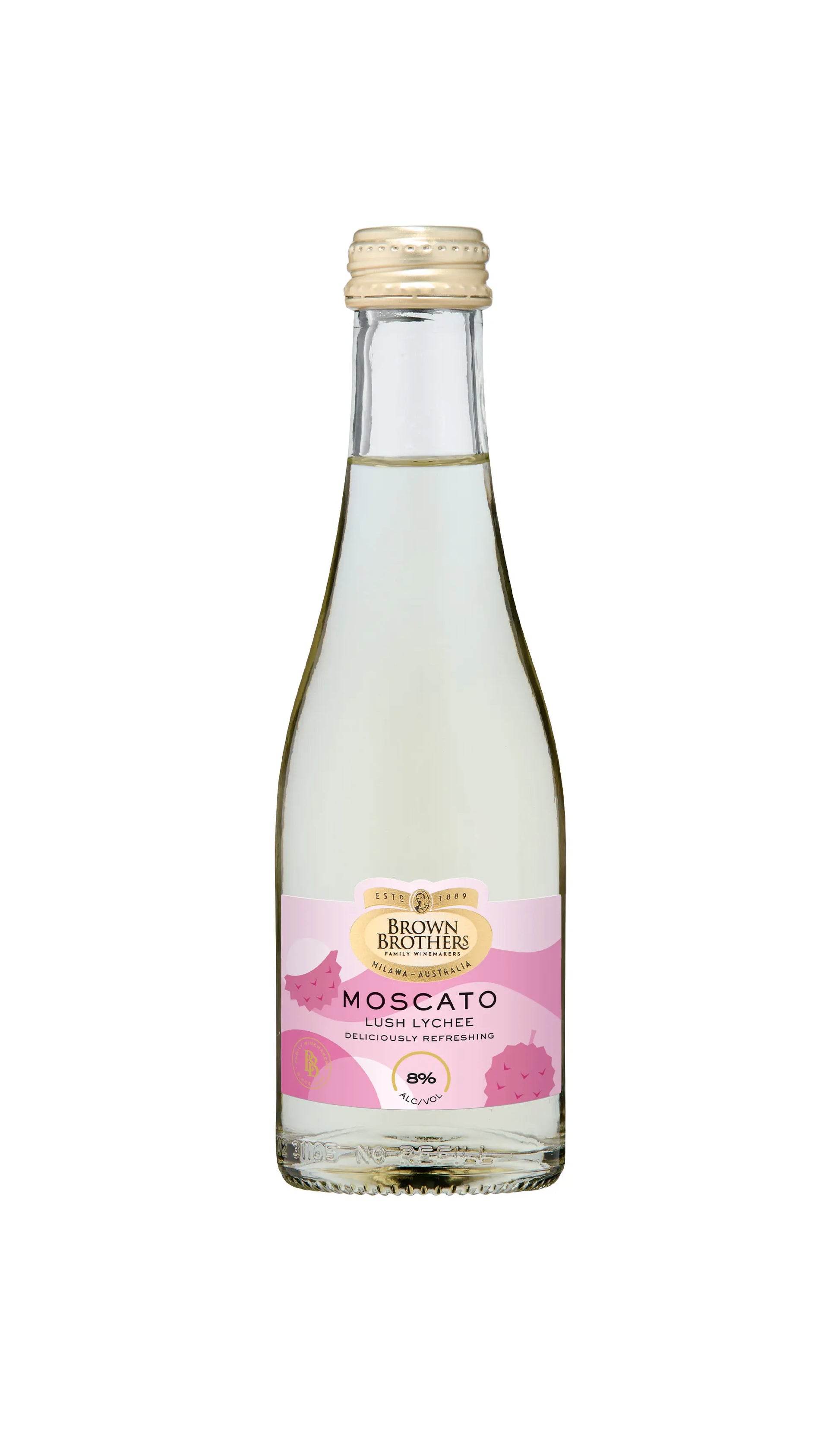 Brown Brothers Moscato Lush Lychee NV 200mL Piccolo bottle.