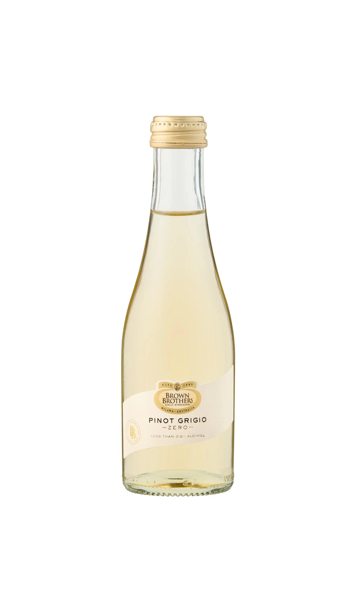 Buy Brown Brothers Pinot Grigio Zero 200mL Piccolo 4 & 24 packs available at Wine Sellers Direct's best prices.