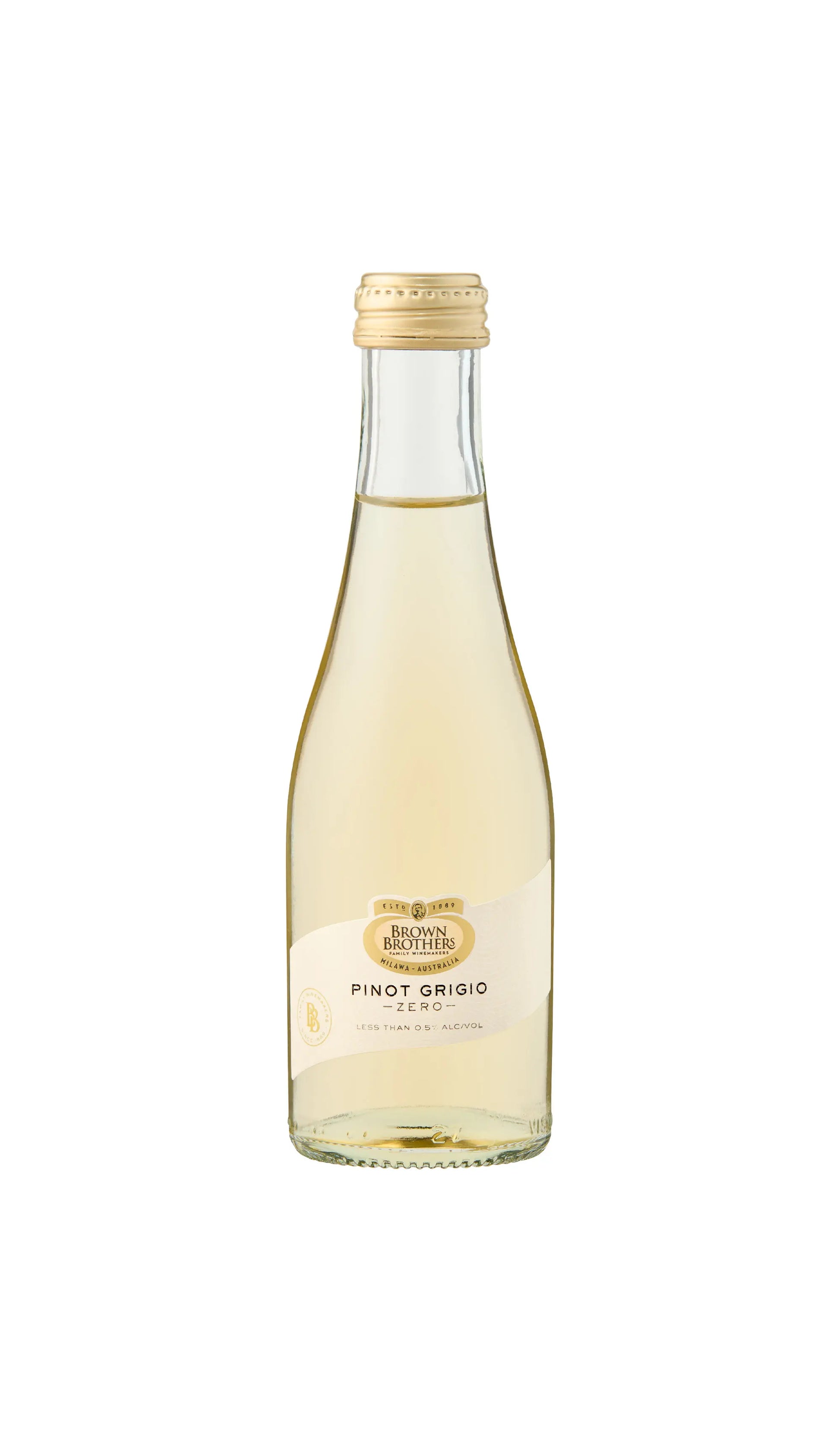 Buy Brown Brothers Pinot Grigio Zero 200mL Piccolo 4 & 24 packs available at Wine Sellers Direct's best prices.