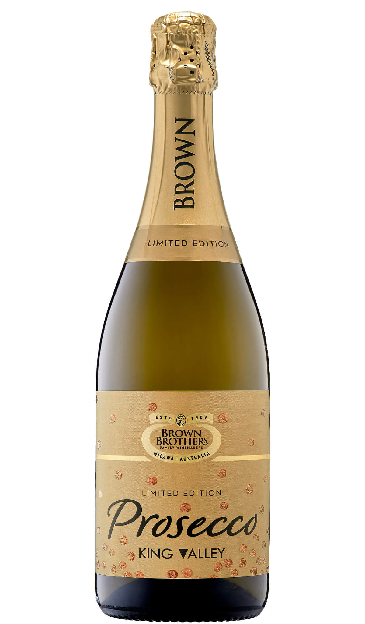 Find out more or buy Brown Brothers Prosecco NV 750mL Limited Edition Bottle online at WIne Sellers Direct - Australia's independent liquor specialists at the best prices.