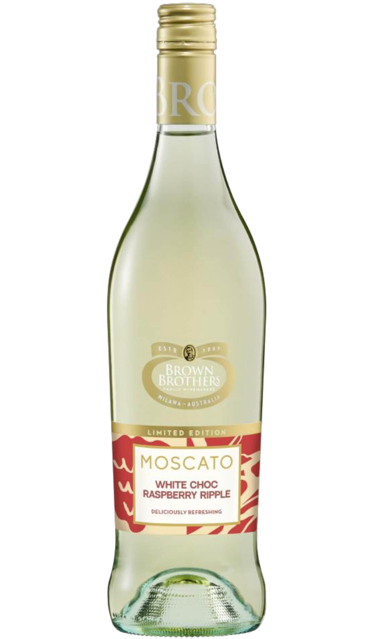 Find out more, explore the range and buy Brown Brothers White Chocolate & Raspberry Moscato 750mL online at Wine Sellers Direct - Australia's independent liquor specialists.